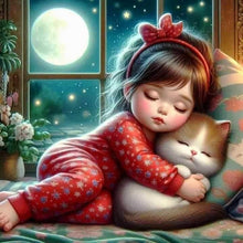 Load image into Gallery viewer, Diamond Painting - Full Round - sleeping child (50*50CM)
