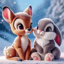 Load image into Gallery viewer, Diamond Painting - Full Round - deer and rabbit (50*50CM)
