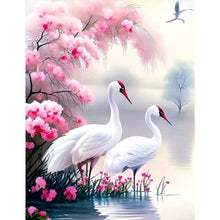 Load image into Gallery viewer, Diamond Painting - Full Round - white crane (50*60CM)
