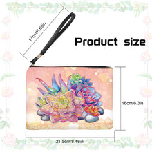 Load image into Gallery viewer, PU Partial Special Shaped Succulent 5D DIY Diamond Painting Wallet Daily Purse
