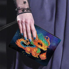 Load image into Gallery viewer, PU Partial Special Shaped Fire Dinosaur 5D DIY Diamond Painting Wallet Gifts
