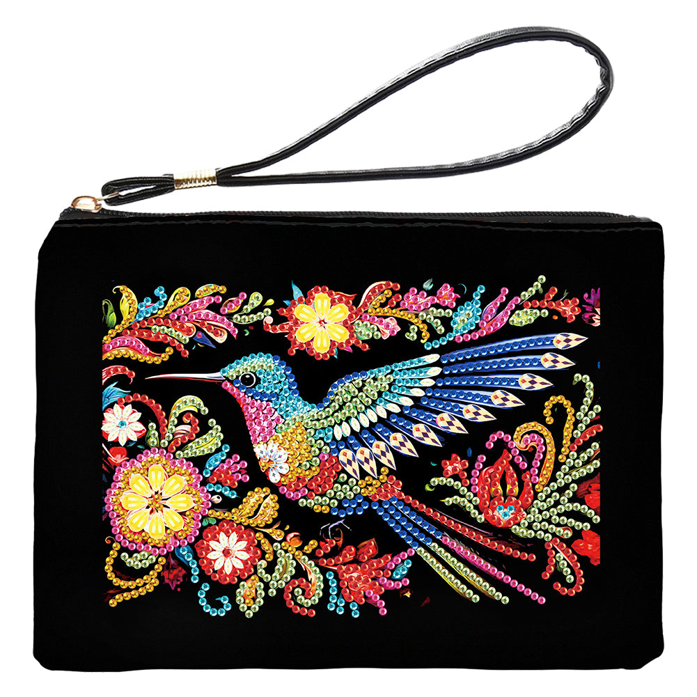 PU Partial Special Shaped Hummingbird 5D DIY Diamond Painting Wallet Daily Purse