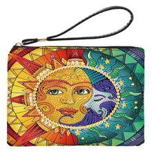 Load image into Gallery viewer, PU Partial Special Shaped Sun Moon Art 5D DIY Diamond Painting Wallet Makeup Bag
