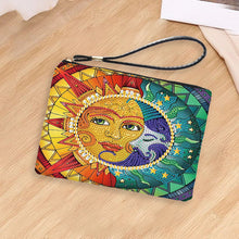 Load image into Gallery viewer, PU Partial Special Shaped Sun Moon Art 5D DIY Diamond Painting Wallet Makeup Bag
