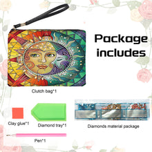Load image into Gallery viewer, PU Partial Special Shaped Sun Moon Art 5D DIY Diamond Painting Wallet Makeup Bag
