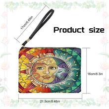 Load image into Gallery viewer, PU Partial Special Shaped Sun Moon Art 5D DIY Diamond Painting Wallet Makeup Bag
