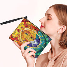 Load image into Gallery viewer, PU Partial Special Shaped Sun Moon Art 5D DIY Diamond Painting Wallet Makeup Bag
