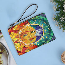 Load image into Gallery viewer, PU Partial Special Shaped Sun Moon Art 5D DIY Diamond Painting Wallet Makeup Bag
