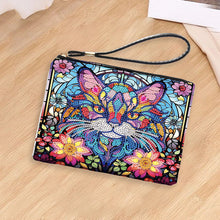Load image into Gallery viewer, PU Partial Special Shaped Flowers Cat 5D DIY Diamond Painting Wallet Makeup Bag
