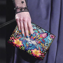 Load image into Gallery viewer, PU Partial Special Shaped Flowers Cat 5D DIY Diamond Painting Wallet Makeup Bag
