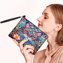 Load image into Gallery viewer, PU Partial Special Shaped Flowers Cat 5D DIY Diamond Painting Wallet Makeup Bag

