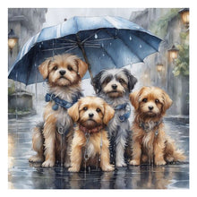 Load image into Gallery viewer, Diamond Painting - Full Round - Cute puppy in the rain (40*40CM)
