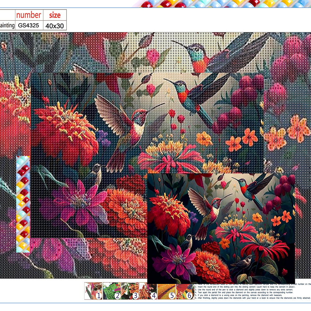 Diamond Painting - Full Square - hummingbird (40*30CM)