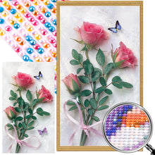 Load image into Gallery viewer, AB Diamond Painting - Full Round - butterfly rose flower (40*70CM)
