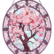 Load image into Gallery viewer, Acrylic Stained Glass Flower Diamond Painting Hanging Pendant Home Decor(Sakura)
