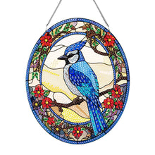 Load image into Gallery viewer, Acrylic Stained Glass Animal Diamond Painting Hanging Pendant (Blue Bird)
