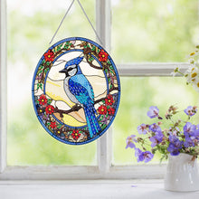 Load image into Gallery viewer, Acrylic Stained Glass Animal Diamond Painting Hanging Pendant (Blue Bird)
