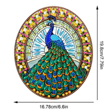 Load image into Gallery viewer, Acrylic Stained Glass Animal Diamond Painting Hanging Pendant (Peacock)
