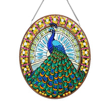 Load image into Gallery viewer, Acrylic Stained Glass Animal Diamond Painting Hanging Pendant (Peacock)

