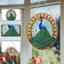 Load image into Gallery viewer, Acrylic Stained Glass Animal Diamond Painting Hanging Pendant (Peacock)
