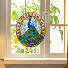 Load image into Gallery viewer, Acrylic Stained Glass Animal Diamond Painting Hanging Pendant (Peacock)
