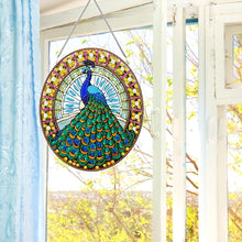 Load image into Gallery viewer, Acrylic Stained Glass Animal Diamond Painting Hanging Pendant (Peacock)
