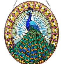 Load image into Gallery viewer, Acrylic Stained Glass Animal Diamond Painting Hanging Pendant (Peacock)
