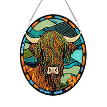 Load image into Gallery viewer, Acrylic Stained Glass Animal Diamond Painting Hanging Pendant Home Decor (Yak)
