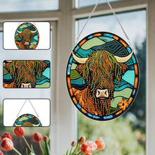 Load image into Gallery viewer, Acrylic Stained Glass Animal Diamond Painting Hanging Pendant Home Decor (Yak)
