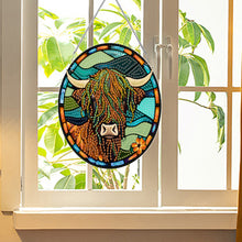 Load image into Gallery viewer, Acrylic Stained Glass Animal Diamond Painting Hanging Pendant Home Decor (Yak)
