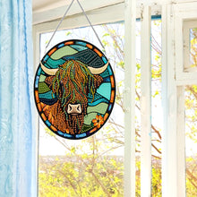 Load image into Gallery viewer, Acrylic Stained Glass Animal Diamond Painting Hanging Pendant Home Decor (Yak)
