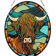 Load image into Gallery viewer, Acrylic Stained Glass Animal Diamond Painting Hanging Pendant Home Decor (Yak)
