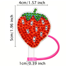 Load image into Gallery viewer, 6/8Pcs Acrylic Silicone Cartoon Diamond Painting Straw Tips Protectors Decor
