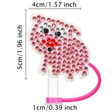 Load image into Gallery viewer, 6/8Pcs Acrylic Silicone Cartoon Diamond Painting Straw Tips Protectors Decor
