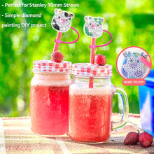 Load image into Gallery viewer, 6/8Pcs Acrylic Silicone Cartoon Diamond Painting Straw Tips Protectors Decor
