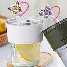 Load image into Gallery viewer, 6/8Pcs Acrylic Silicone Cartoon Diamond Painting Straw Tips Protectors Decor
