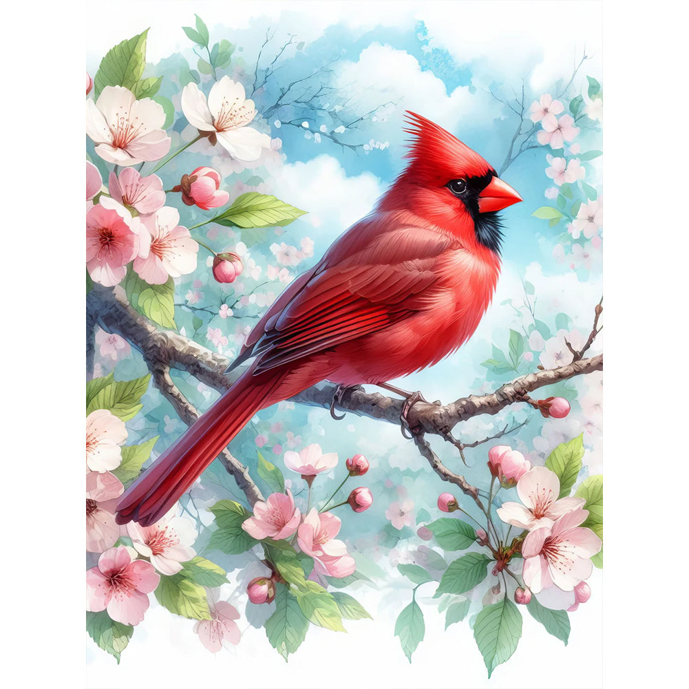 Diamond Painting - Full Round - Cardinal on blue sky (30*40CM)