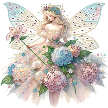 Load image into Gallery viewer, Diamond Painting - Partial Special Shaped - hydrangea butterfly girl (40*40CM)
