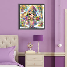 Load image into Gallery viewer, Diamond Painting - Partial Special Shaped - Forest double bouquet girl (40*40CM)
