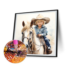 Load image into Gallery viewer, Diamond Painting - Full Round - cowboy kid (30*30CM)
