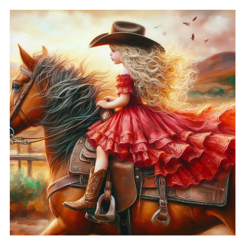 Diamond Painting - Full Round - cowgirl (40*40CM)
