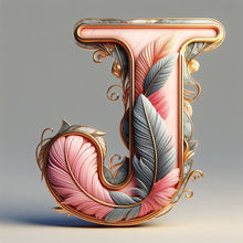 Load image into Gallery viewer, Diamond Painting - Full Round - Leaf letter J (40*40CM)
