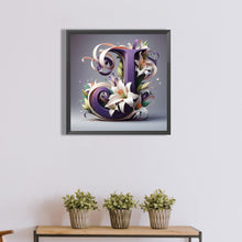 Load image into Gallery viewer, Diamond Painting - Full Round - Lily letter J (40*40CM)
