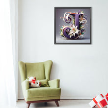Load image into Gallery viewer, Diamond Painting - Full Round - Lily letter J (40*40CM)
