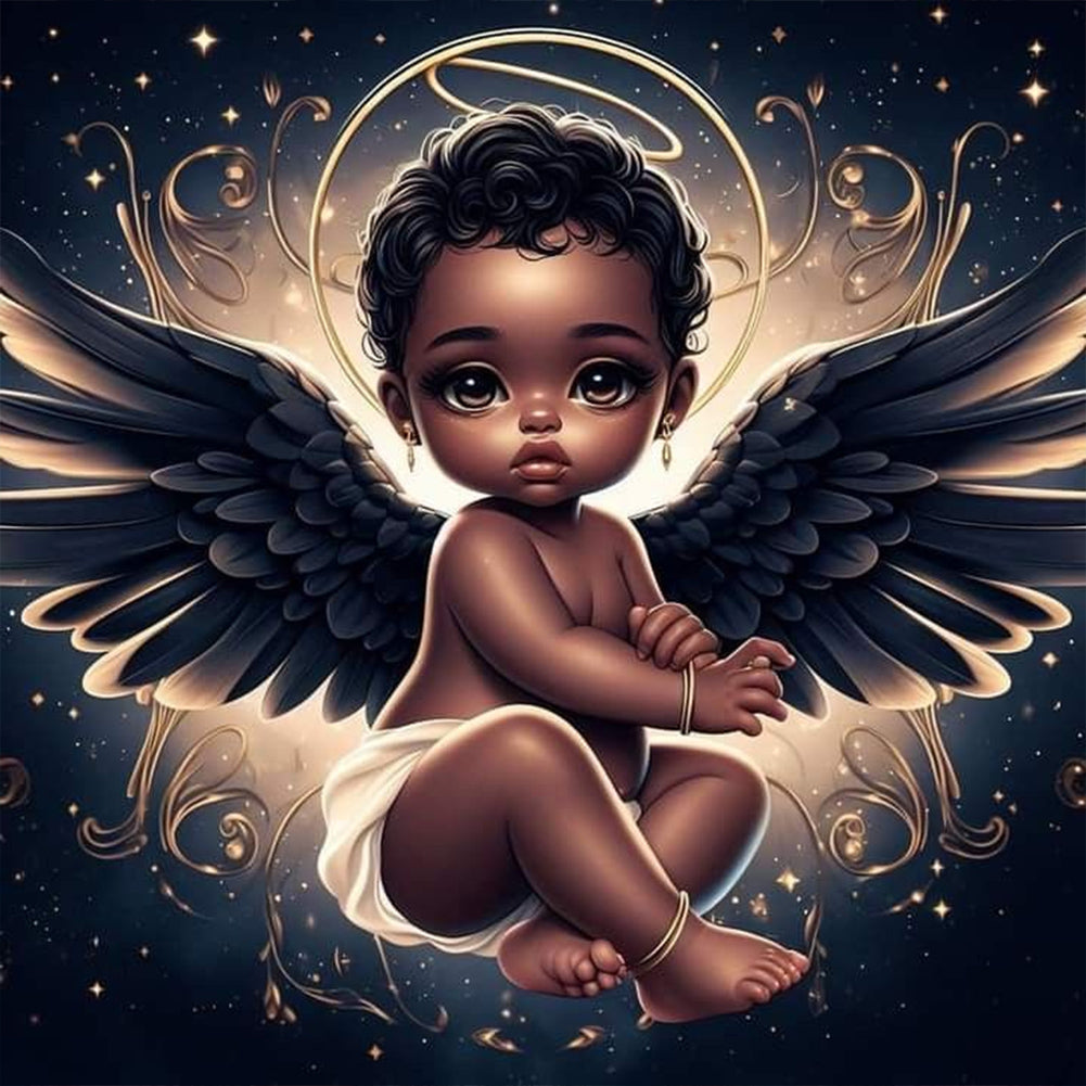 Diamond Painting - Full Round - black angel (30*30CM)