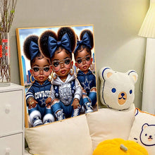 Load image into Gallery viewer, Diamond Painting - Full Round - little black girl (40*40CM)
