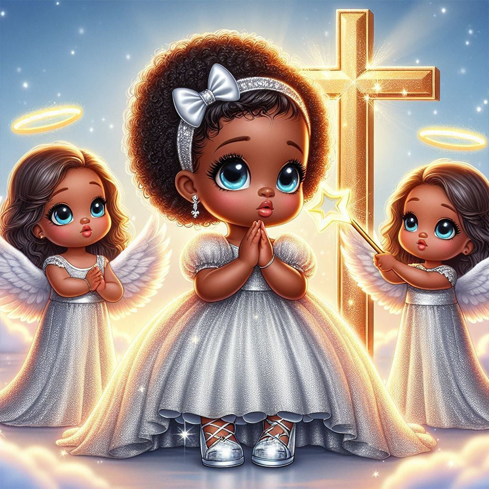 Diamond Painting - Full Round - little black girl (40*40CM)