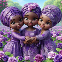 Load image into Gallery viewer, Diamond Painting - Full Round - little black girl (40*40CM)
