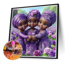 Load image into Gallery viewer, Diamond Painting - Full Round - little black girl (40*40CM)
