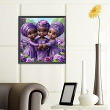 Load image into Gallery viewer, Diamond Painting - Full Round - little black girl (40*40CM)
